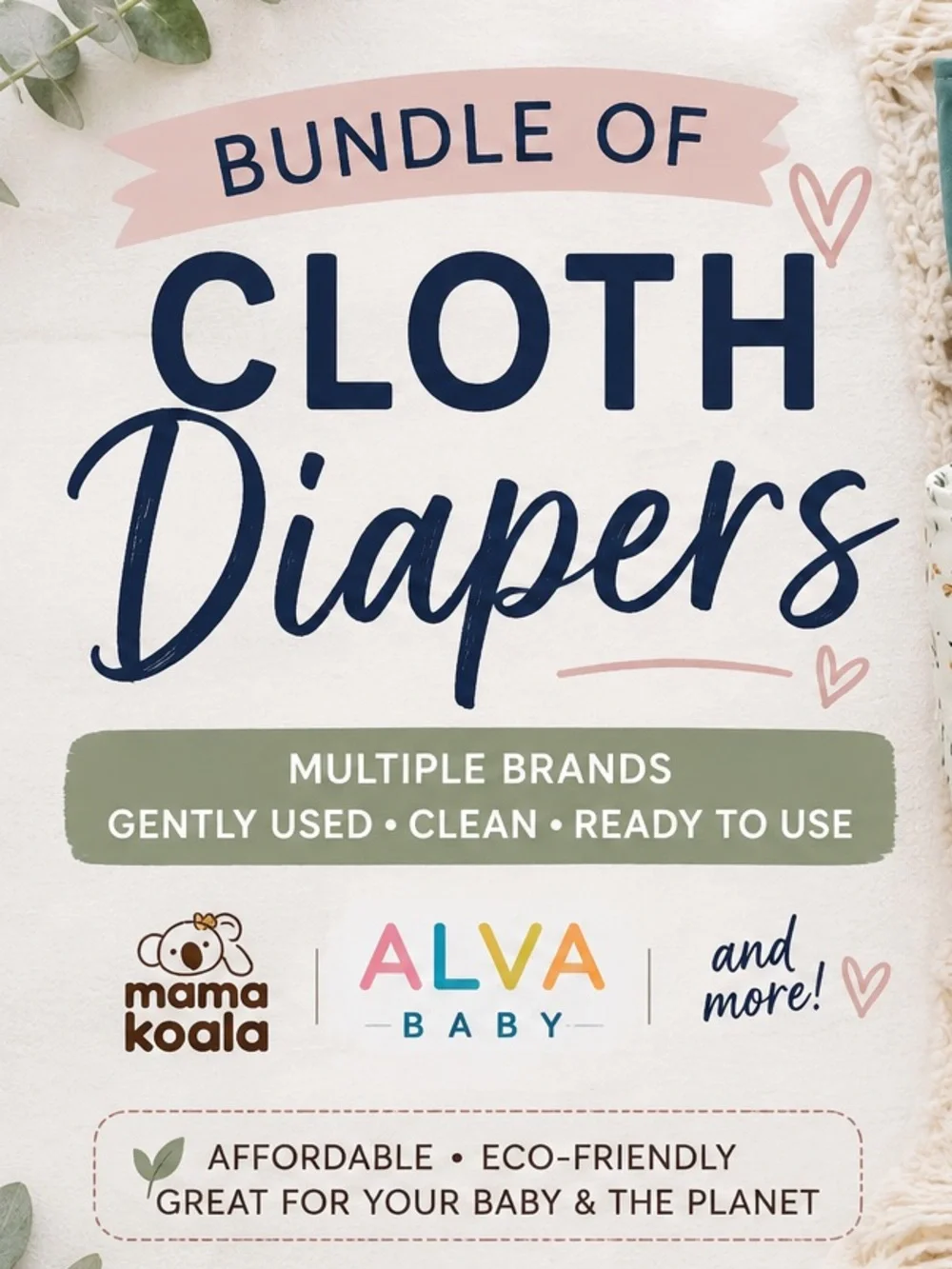 Reusable Cloth Diapers and inserts